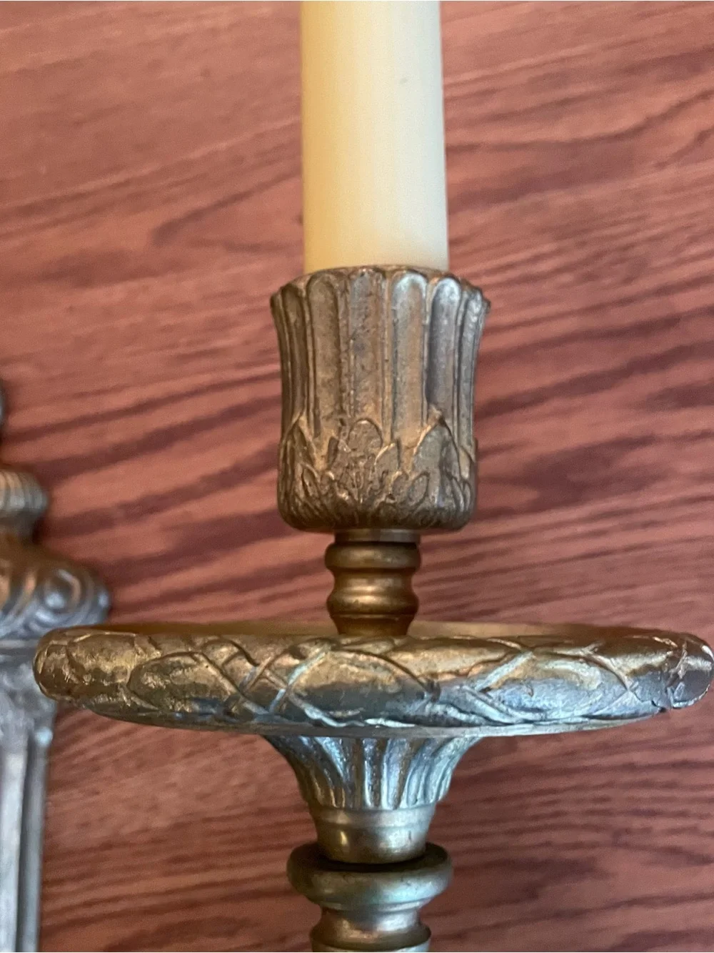 Antique E F Caldwell Large‎ Bronze 2 Light Sconce Gilt Patina